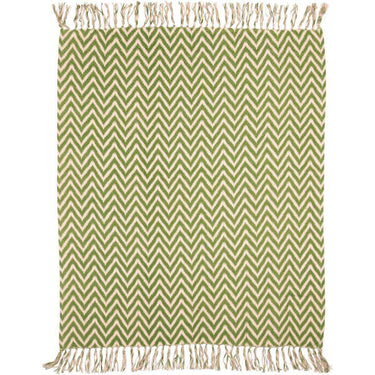 Green Chevron Woven Throw 60